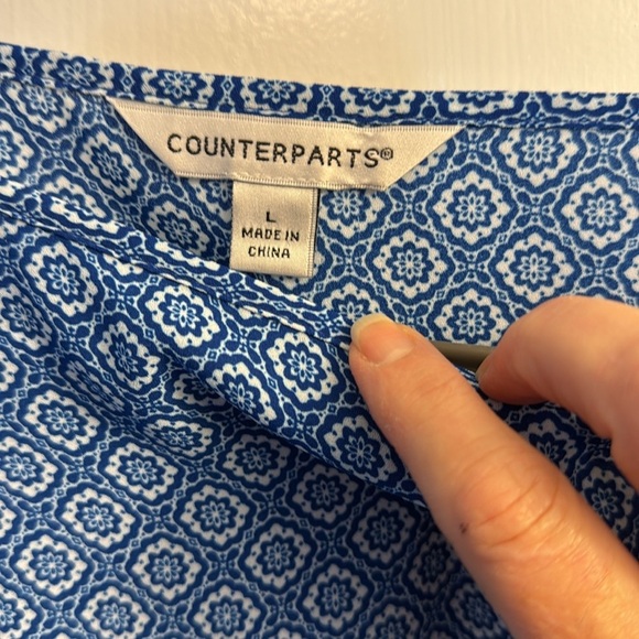 Counterparts Blue 3/4 Sleeve Relaxed Blouse - Picture 2 of 5